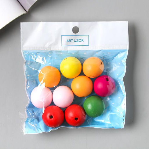 Бусина дерево «Шарики цветные», набор 10 шт., 2.5×2.5 см