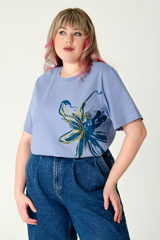 Арт. 3-1151 Футболка женская 50-58 (5 шт) Цвет:сиреневый - Калинка фото 17