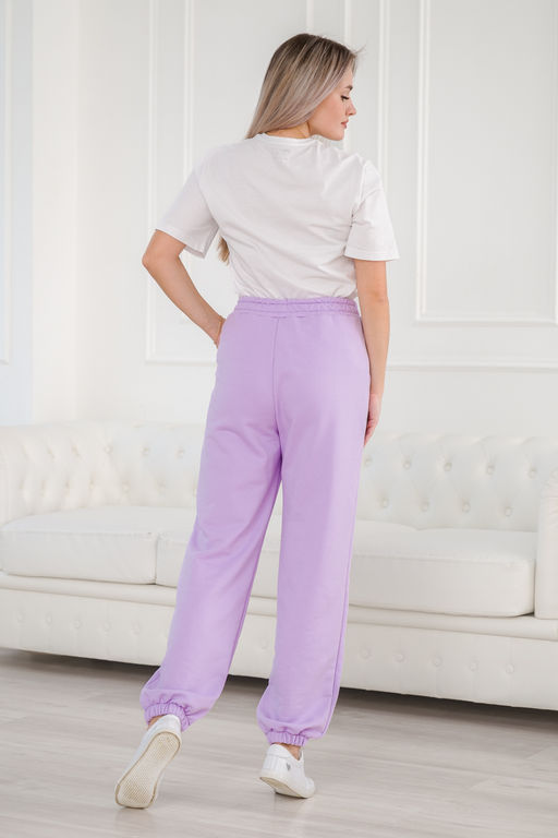 Брюки женские из футера петля Прогулка лила