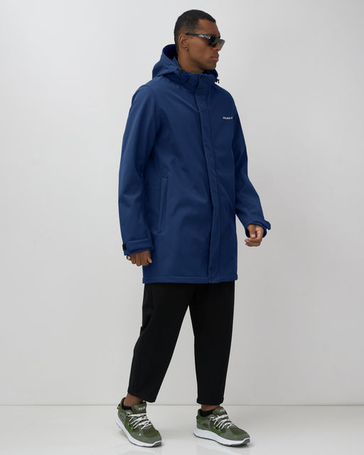 Парка спортивная мужская с капюшоном softshell синего цвета 9565S - Mtforce фото 4