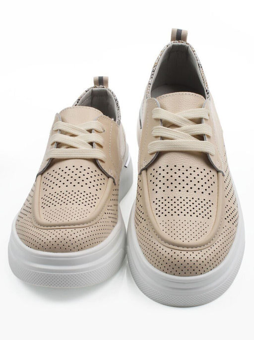 03-C929-2A BEIGE Полуботинки летние женские (натуральная кожа)