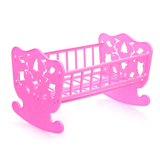 Кровать кукольная с комплектом белья 4 предмета (матрас, подушка, одеяло) 48х30см