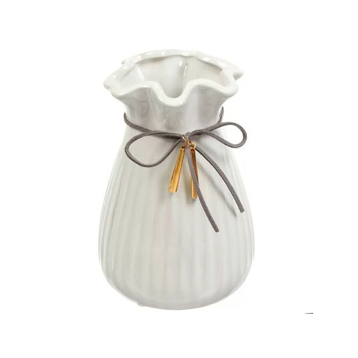 Ваза керамика, настольная, 15 см, Гифт, Y4-4672, белая (393115)