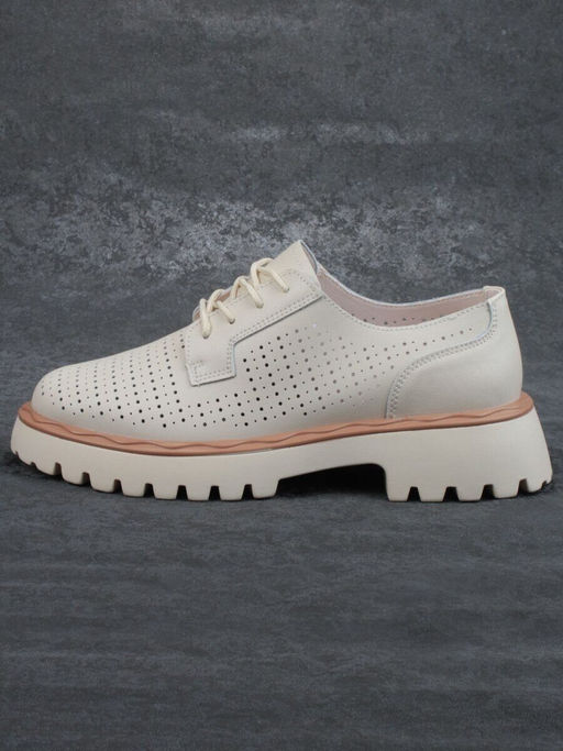 03-HY8-1D BEIGE Полуботинки женские (натуральная кожа)