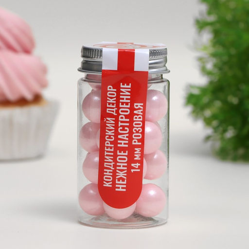 Кондитерская посыпка Нежное настроение, 14 мм, розовая , 50 г - Simaland фото 2