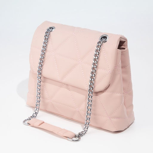 Сумка-мессенджер на магните, длинная цепь, цвет розовый - Simaland фото 4