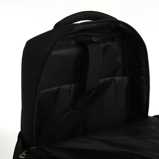 Рюкзак молодёжный, 2 отдела на молнии, 4 кармана, с USB, цвет чёрный - Simaland фото 4