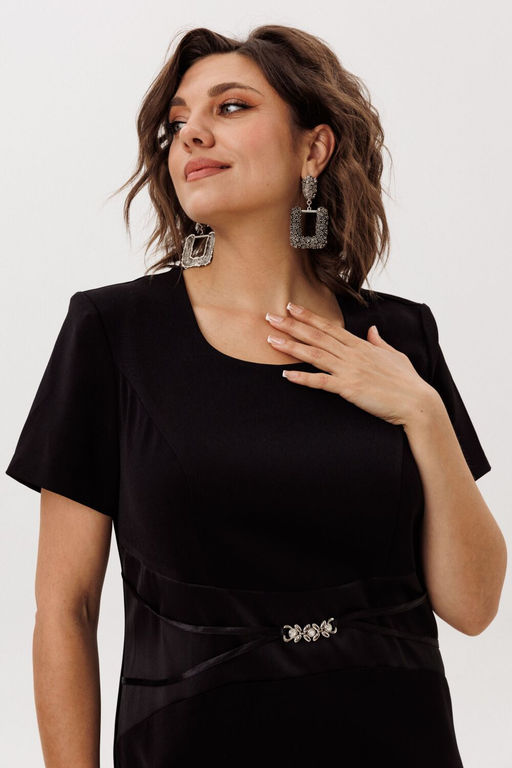 Платье ANELLI 1761 черный лебедь  фото 7