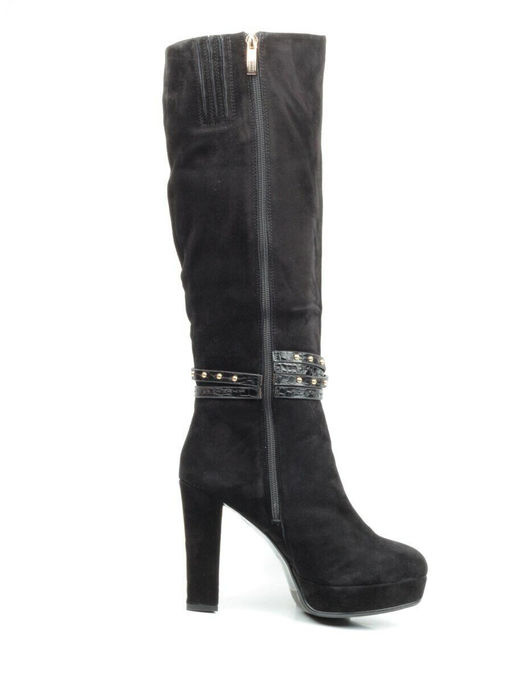 02-1407R-600Y1 4BC07F Сапоги женские (натуральная замша, натуральный мех (евромех))