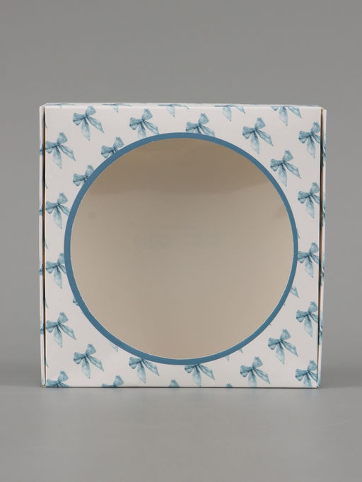 Цена за 5 шт. Коробка подарочная самосборная с окном «Бант», 11.5×11.5×3 см