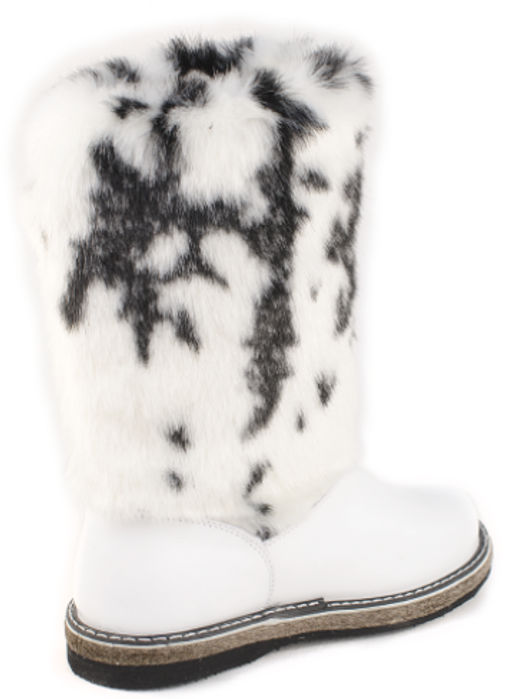 Унты женские на войлоке белые, бело-черный мех - Roshva фото 5