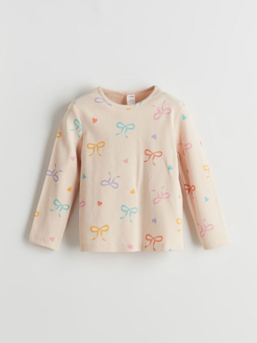 Bisiklet Yaka Kurdele Detayl? K?z ?ocuk Ti??rt