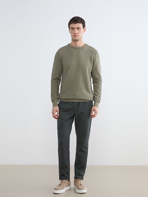 Regular Fit Petek Dokulu Erkek Triko Kazak