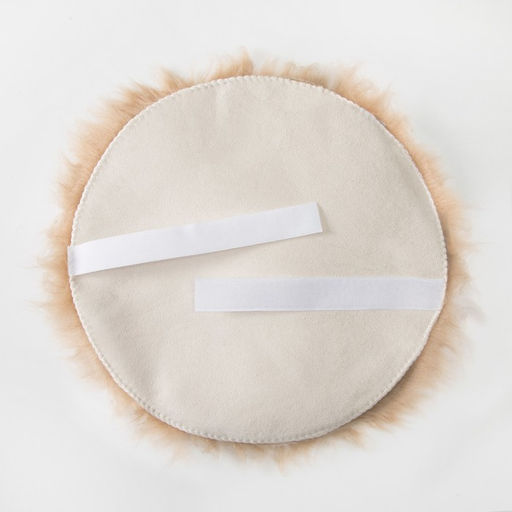 Сидушка на стул меховая Доляна Пушинка цв.бежевый d 30 cm,100% п/э  фото 4