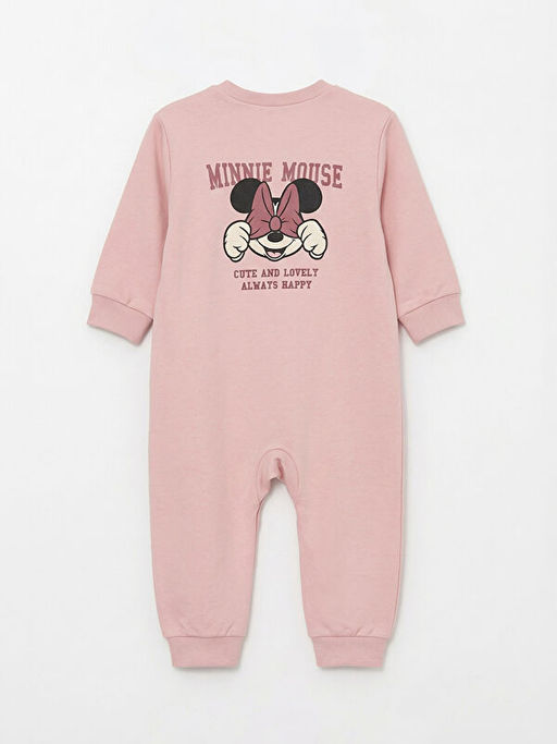 Bisiklet Yaka Minnie Mouse Bask?l? K?z Bebek Tulum