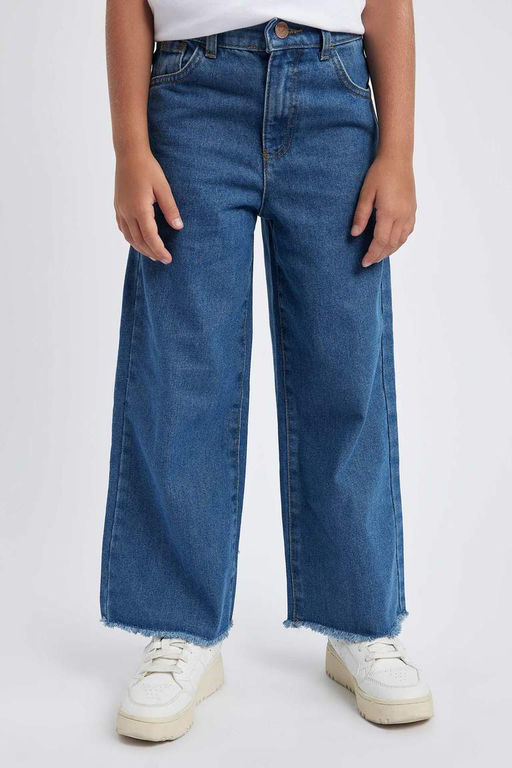 Широкие джинсовые брюки для девочек - Defacto фото 4