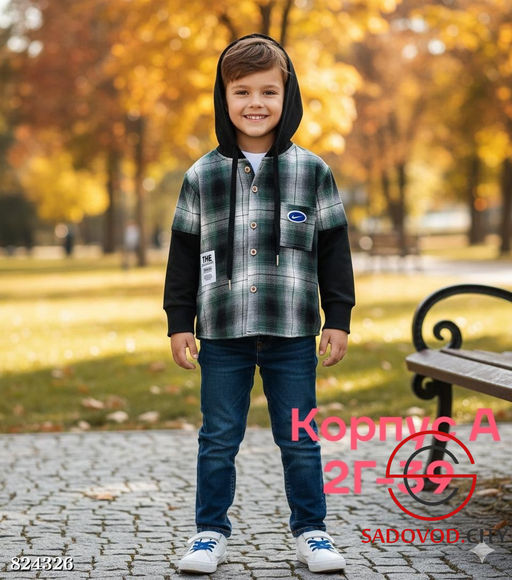 Рубашка с капюшоном для мальчика
