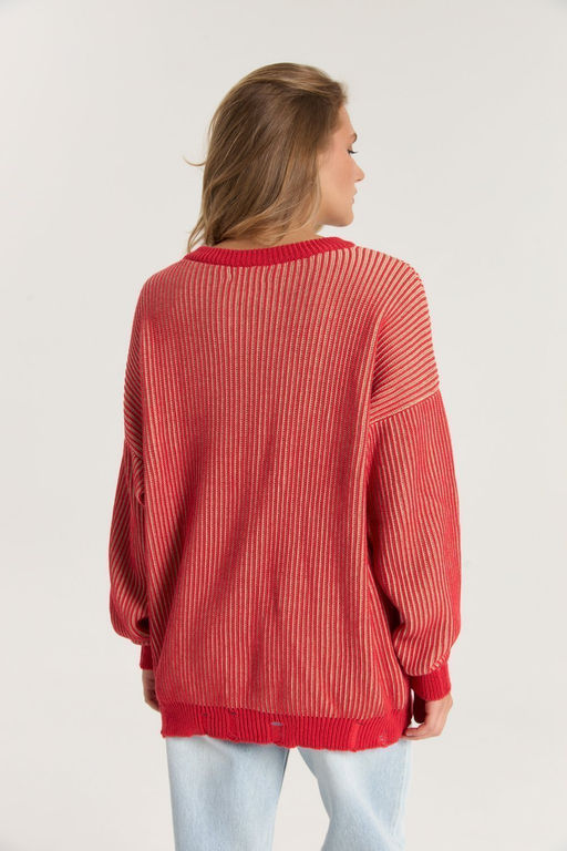 Джемпер женский вязаный Line красный