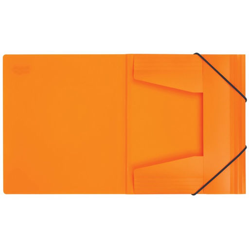 Папка на резинке А5, 500 мкм, Calligrata, корешок 30 мм, неон, оранжевая  фото 2