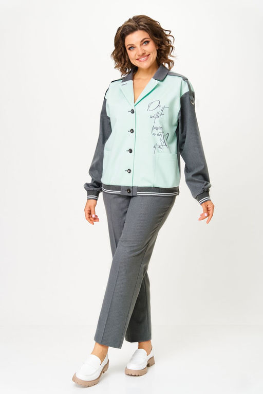 Костюм Aira Style 24231 т.серый+мята