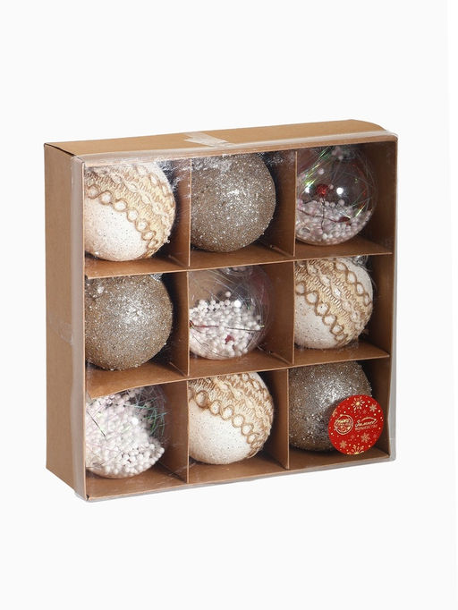 Ёлочные игрушки Орсон, шары новогодние, d=8 см, 9 шт., люкс - Зимнее волшебство фото 16