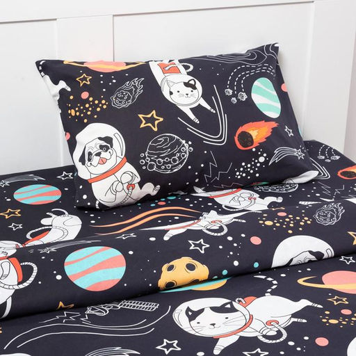 Постельное бельё Этель 1,5 сп Cosmoparty, 143х215 см, 150х214 см, 50х70 см -1 шт, 100% хлопок, бязь  фото 2