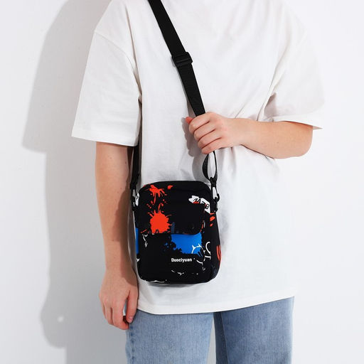 Сумка молодёжная на молнии, наружный карман, цвет чёрный - Simaland фото 5