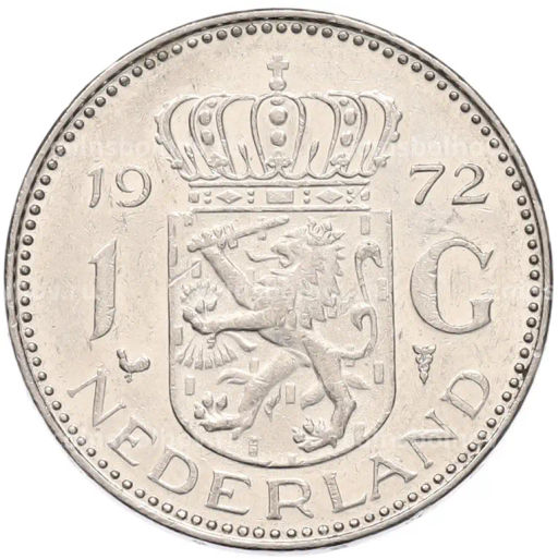 Монета 1 гульден 1972 года Нидерланды