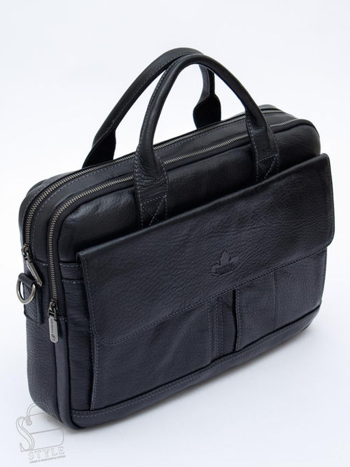 Портфель мужской кожаный 0883Z black Zinimsk