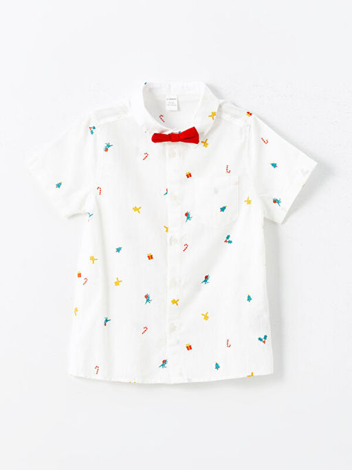 Uzun Kollu Bask?l? Erkek ?ocuk G?mlek