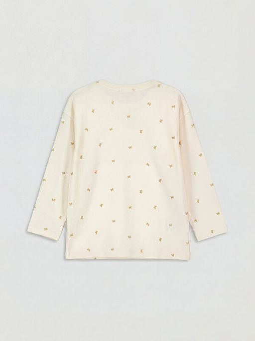 Uzun Kollu Desenli K?z ?ocuk Ti??rt