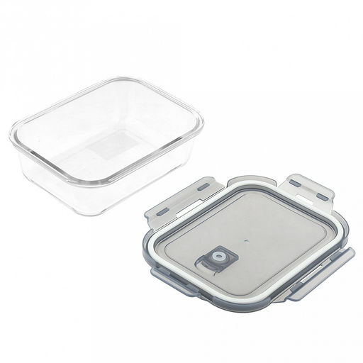 Контейнер стеклянный ТермоСтек 1л, 19,2х14,8х7см, пластмассовая герметичная крышка с силиконовым уплотнителем, пароотводом, ручки-клипсы, Дели Гласс (Deli Glass) (Китай) - Домашняя мода фото 2