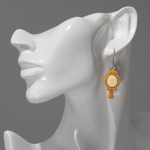 Серьги ассорти «Радость» зеркала, цвет бежевый в серебре