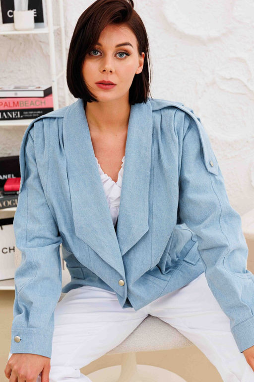 Жакет AURA 2157-164 сетло-голубой деним