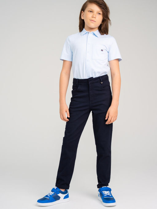 22317065 Брюки текстильные для мальчиков (regular fit), Темно-синий