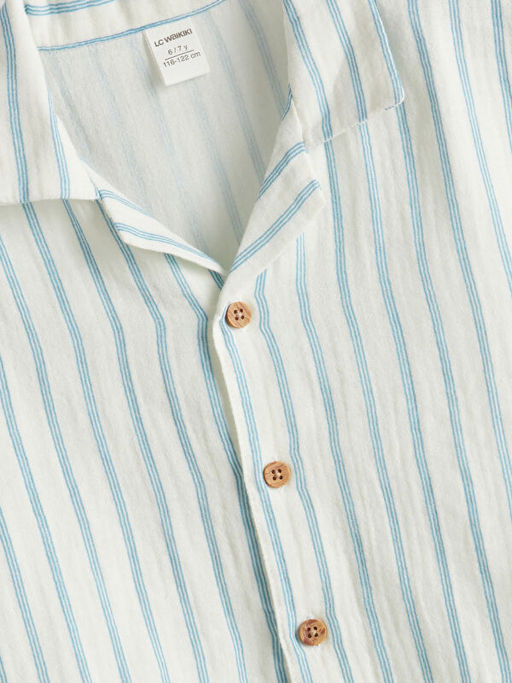 K?sa Kollu ?izgili Erkek ?ocuk G?mlek