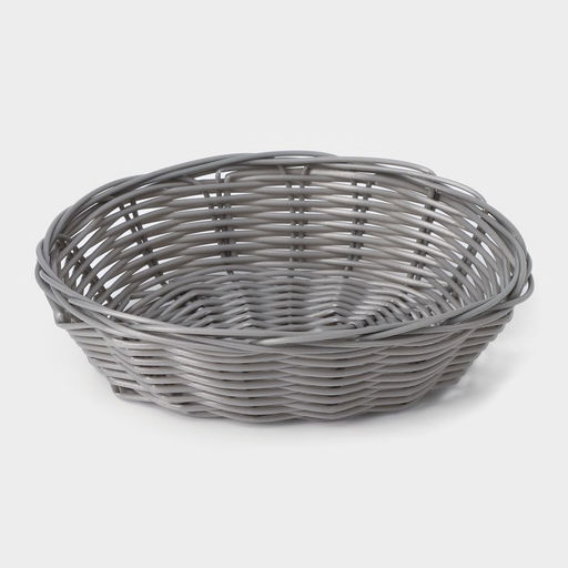 Корзинка для фруктов и хлеба Доляна Плуг, 18135 см, пластик, плетёная, серая  фото 4