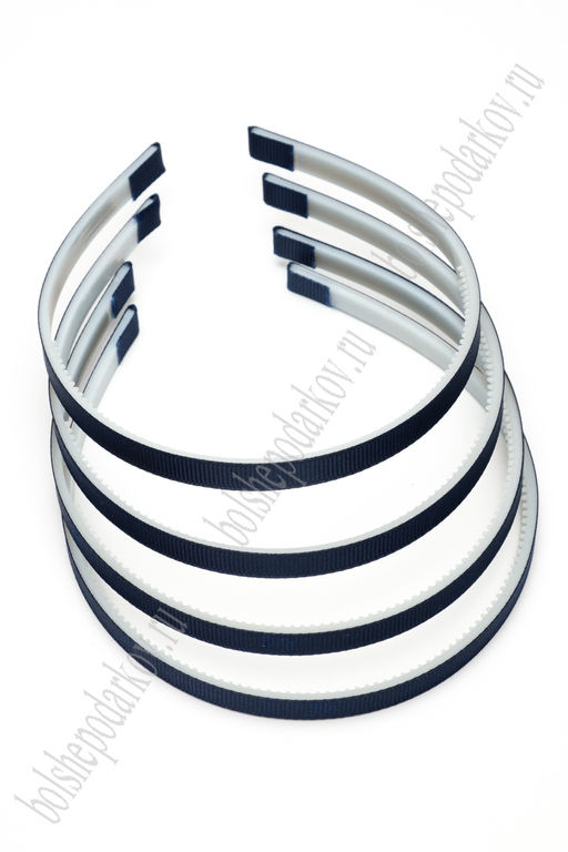 Ободки 1 см, пластик. с репсовой тканью (20 шт) SF-1466, темно-синий №097