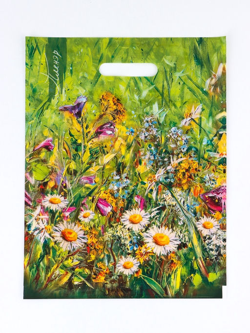 Цена за 50 шт. Пакет подарочный «Пленер» полиэтиленовый с вырубной ручкой, ламинированый 31×40 см, 30 мкм