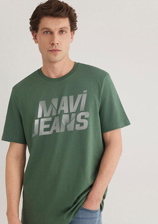 Mavi Jeans Bask?l? Ye?il Ti??rt фото 2