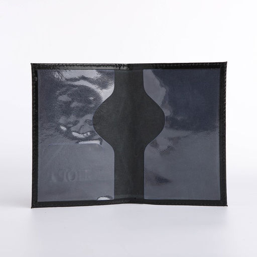 Обложка для паспорта, натуральная кожа, чёрная