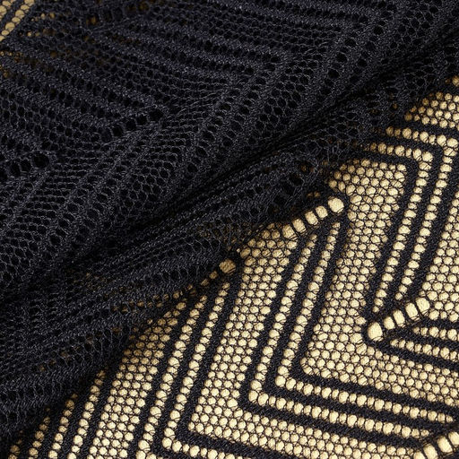 Кружевная эластичная ткань, 200 мм, 2.7±0.5 м, чёрная