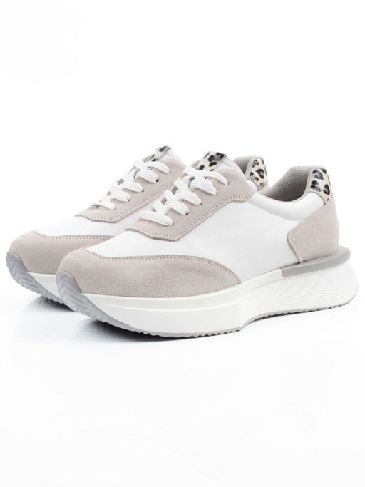 03-YG497-1 WHITE/GREY Кроссовки женские (натуральная кожа) - Фабричный китай фото 16