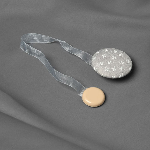 Цена за 3 шт. Подхват для штор Листочки, d = 5 см, цвет серый/белый - Арт узор фото 2