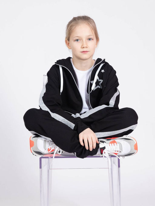 Спортивный костюм К043, черный-серебро от фабрики Спортсоло