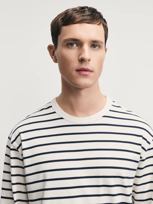 Лонгслив из 100% хлопка в полоску / Zarina  фото 6