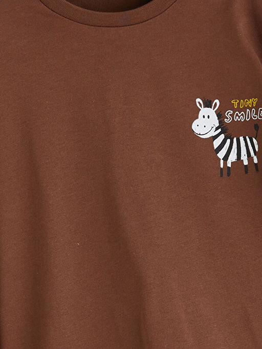 Sevimli Zebra Bask?l? Erkek ?ocuk Ti??rt