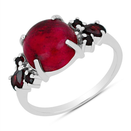 Кольцо, гранат , коралл губчатый, Дума