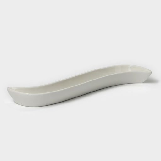 Блюдо для оливок «Серпан», 150 мл, 26×9×3 см, керамика, белое