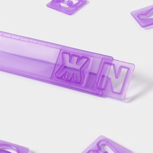 Печати для теста и мастики Доляна Алфавит русский, цифры, набор 43 шт. (3 см), держатель, фиолетовые фото 8